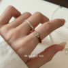 Suzyacc kr red agate sterling silver lucky cat ring Chinese retro niche index finger ring versatile whitening ring