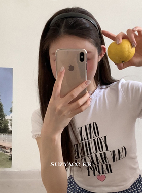 suzyacc kr韩妹银色彩色pu皮质发箍女2026新款气质小众高级感头箍