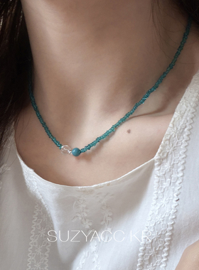 【新品限时2件88折】3.25 20：00 夏日清爽蓝色串珠项链