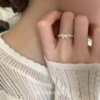 Suzyacc kr sterling silver bow imitation pearl ring elastic light luxury temperament high-end index finger ring adjustable