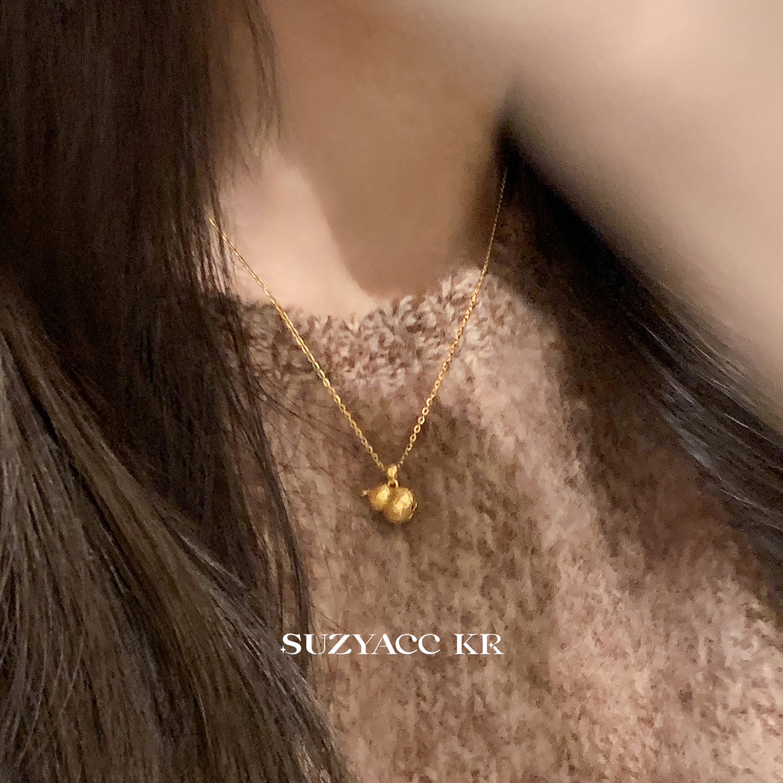 suzyacc kr纯银葫芦项链新中式简约小众高级感毛衣链轻奢气质颈链 - 图1