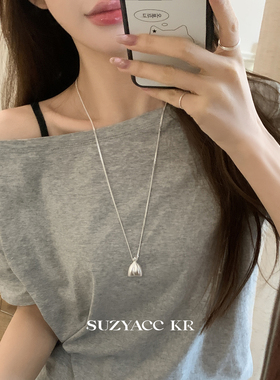 suzyacc kr早秋新品钱袋子锦囊毛衣链女简约小众高级百搭长项链