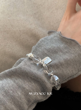 suzyacc kr水晶手串纯银手链简约ins轻奢小众精致送闺蜜手饰