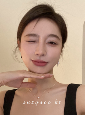 suzyacc kr极简风淡水珍珠纯银蛇骨项链气质轻奢小众高级感锁骨链