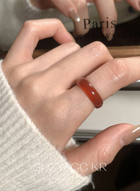 【新品限时2件88折】1.7 20点红玛瑙戒指食指戒