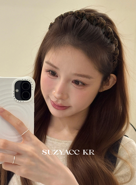 suzyacc kr豹纹倒插梳气质发卡发箍2026新款个性小众设计洗脸头箍