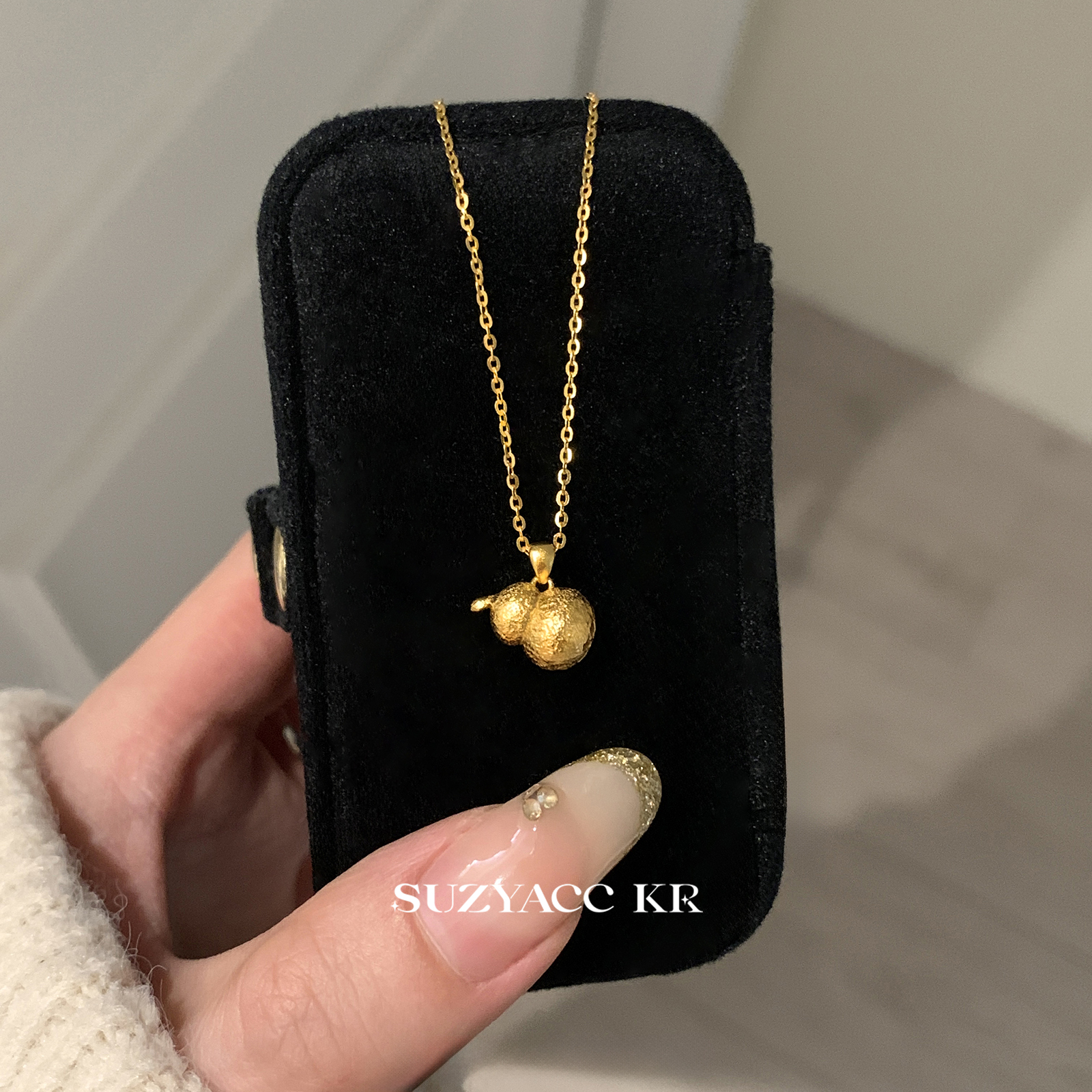 suzyacc kr纯银葫芦项链新中式简约小众高级感毛衣链轻奢气质颈链 - 图3