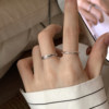 Suzyacc kr letter wave sterling silver ring simple retro niche high-end index finger ring versatile ring