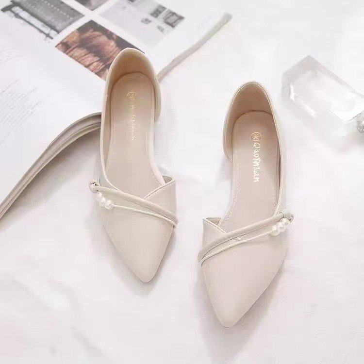 2025年夏季新款浅口尖头平底软底侧空瓢鞋晚晚风温柔孕妇豆豆鞋女,淘宝优惠券,粉丝福利购,淘宝优惠卷