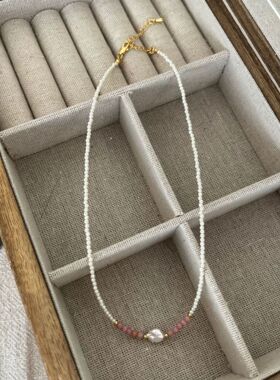 新中式天然石珍珠颈链天然巴洛克珍珠串珠项链原石夏日清新小公主