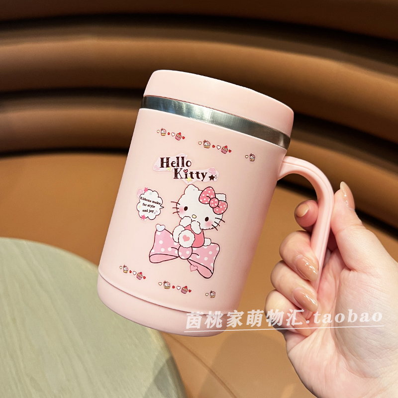 卡通hellokitty马克杯玉桂狗美乐蒂不锈钢凯蒂猫咖啡杯库洛米水杯 - 图1