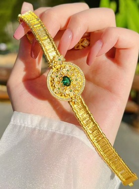 表链繁花似锦黄金手牌手链 戒指满钻镶嵌贵气仙女风拉满送母亲