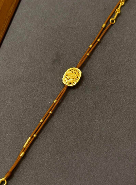 新中式复古风镂空花丝牡丹编绳手链女小众设计感高级感手绳2025