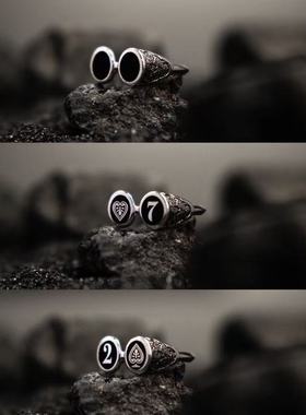 墨镜戒指 落牌抓牌戒指复古百搭开口可调节魔术戒指道具饰品