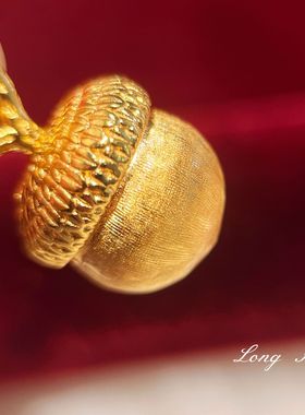 中古风意大利拉丝松果吊坠项链百搭精致高级感轻奢小众锁骨链