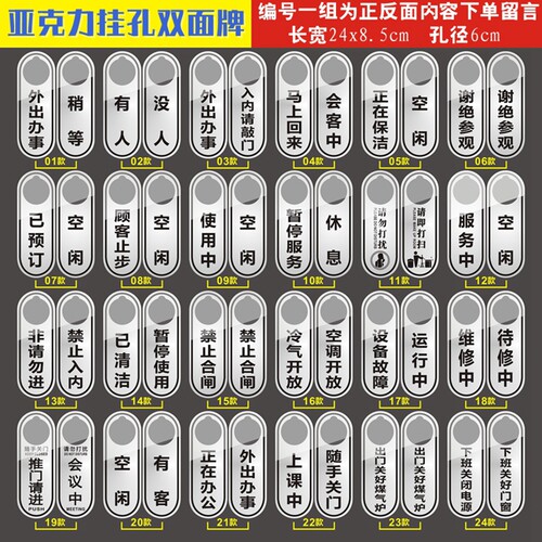 亚克力机修门挂标识牌正反双面运行中设备故障待修中提示牌吊挂牌 - 图2