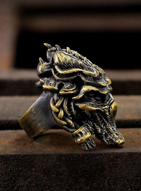 A鸦原创手工致敬暴雪游戏星际争霸黑暗圣堂泽拉图925纯银男款戒指