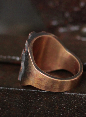 十字架戒指原创男几何图案手工