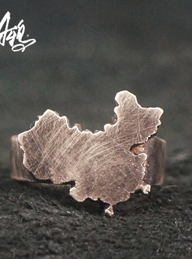 女士戒指戒指中国地图男生礼物