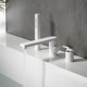 Full copper gun gray bathtub faucet shower edge type