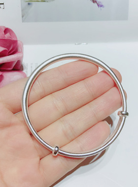 纯银999推拉古法足银手镯 长辈首饰银饰 饰品厂家直销