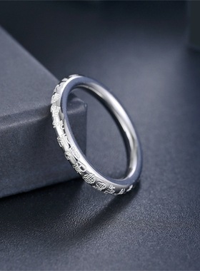 3mmCNC雕刻不锈钢万福字戒指