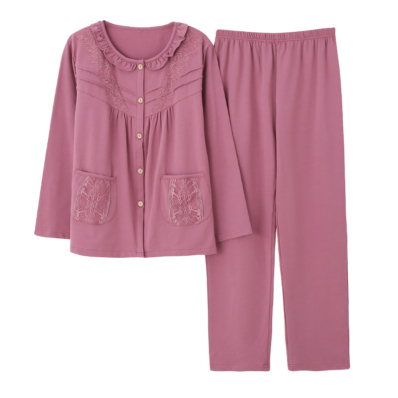 睡衣女士春秋季纯棉长袖家居服宽松加肥加大码中老年妈妈开衫套装,淘宝优惠券,粉丝福利购,淘宝优惠卷