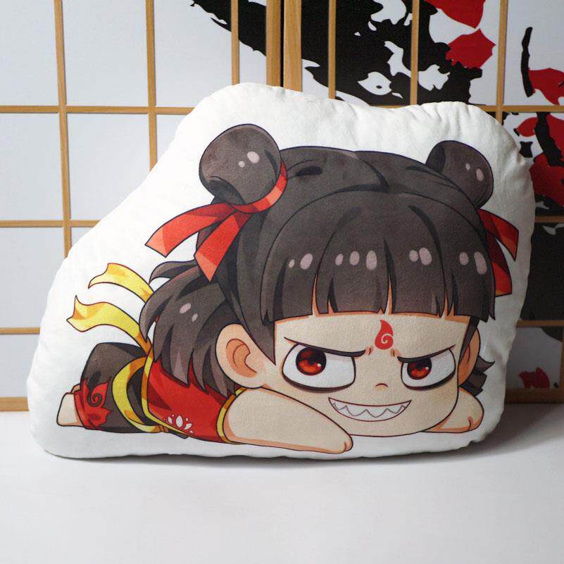 哪吒敖丙公仔降世双面表情毛绒抱枕趴趴毛绒二次元动漫周边