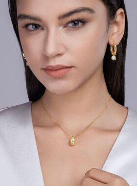 跨境热销亚马逊s925银莫桑石水滴吊坠yis风美少女项链吊坠高级感