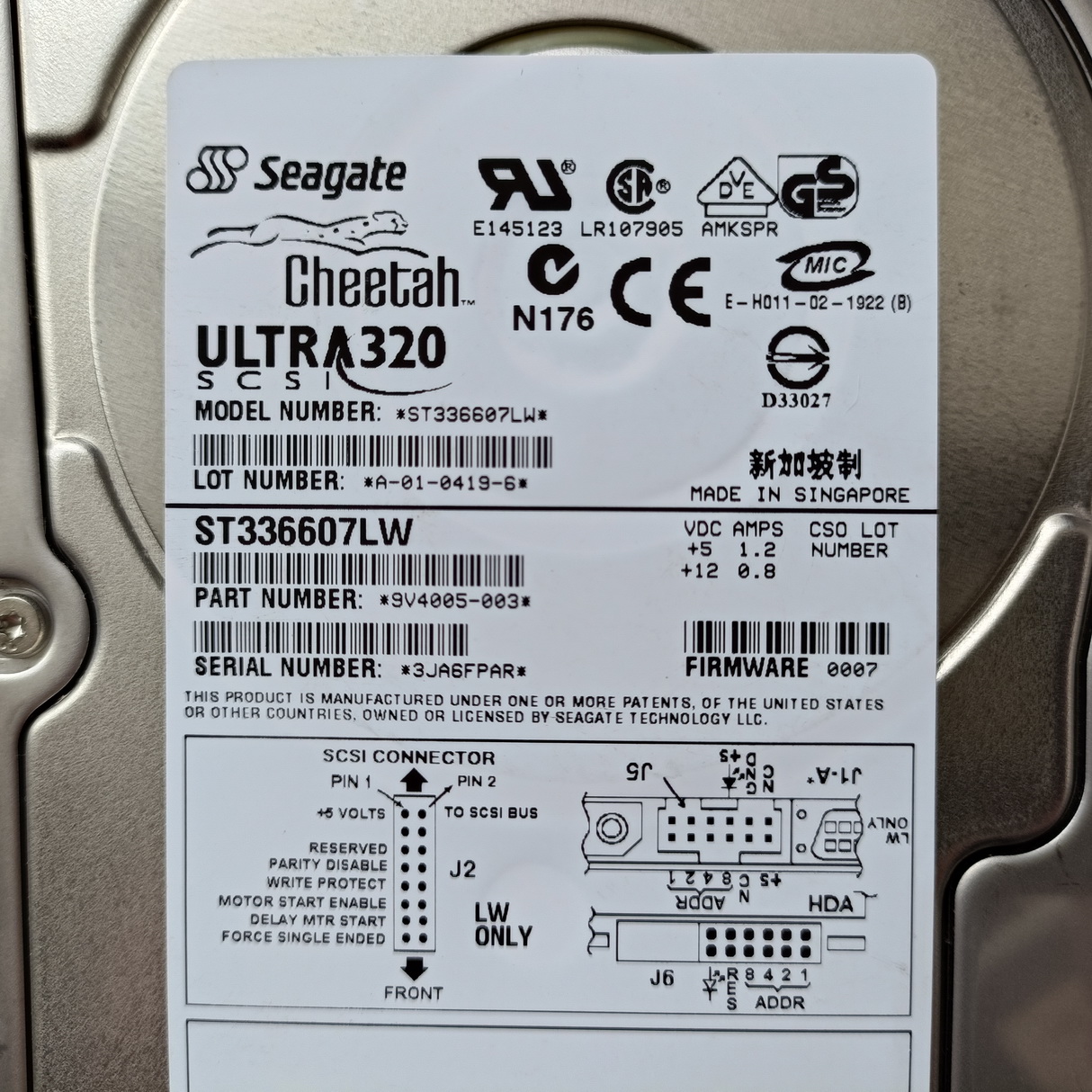 Seagate/希捷 ST336607LW 10K 36G 68针 SCSI服务器硬盘 - 图0