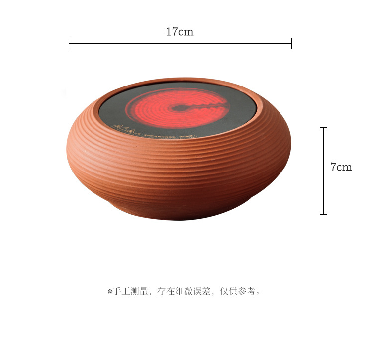 潮州红泥电陶炉煮茶炉小型家用红泥炉复古小火炉砂铫侧把煮茶壶 - 图3