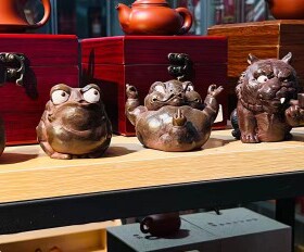 林于凯茶宠老鼠茶宠全手茶道茶玩金蟾茶宠陶龟甲茶具创意精茶宠全