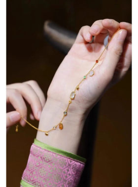 度假风螃蟹海星彩宝脚链女足链夏