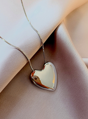 韩国超大爱心INS冷淡风吊坠项链