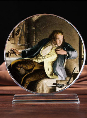 英国发明家詹姆斯瓦特水晶摆件