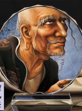 古代鬼谷子王守仁画像工艺礼品