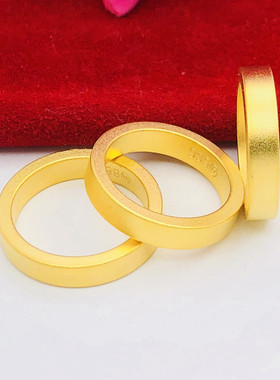 情侣古法传承平面素面指环对戒