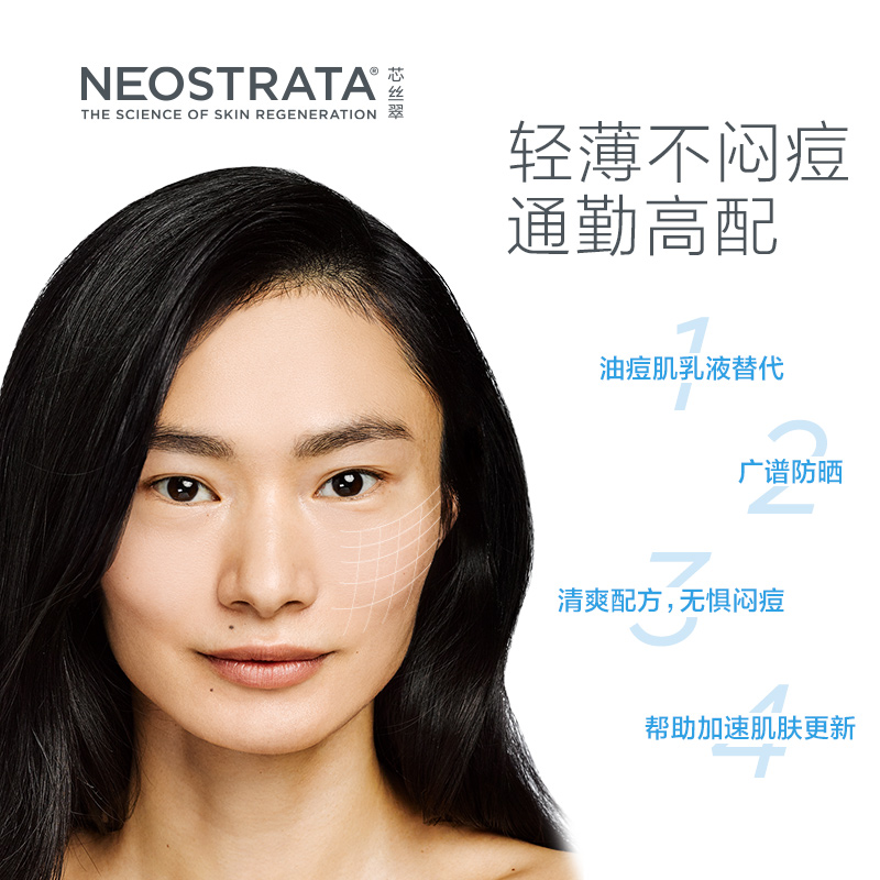 NeoStrata芯丝翠倍护清透防晒乳保湿修护女面部防晒霜SPF40油痘肌-图0