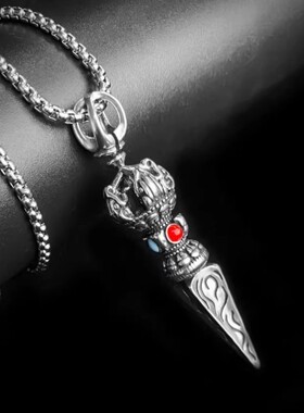 s925银本命年降魔杵金刚杵吊坠