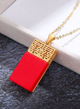 古典宫廷风吊坠复古气质百搭喜字无事牌毛衣链搭配旗袍饰品