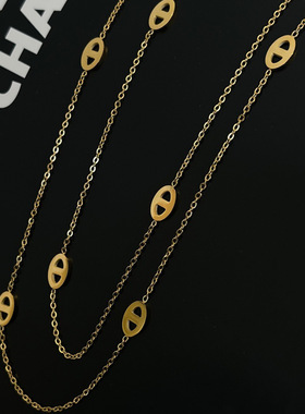 18k金高保色锁骨链女ins风项链