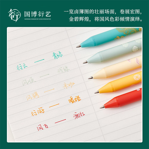 中国国家博物馆纵横神州彩色中性笔KACO联名款中国风学生文具开学 - 图2