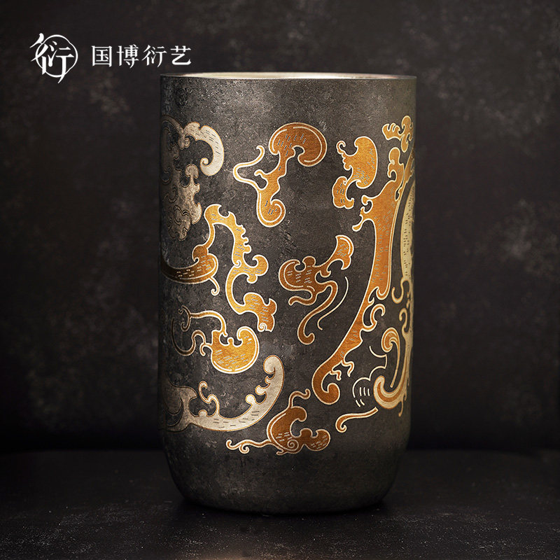 中国国家博物馆错金银云纹青铜犀尊钛杯高级水杯礼盒男生七夕礼物