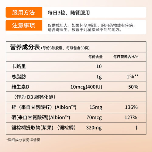 NOW Foods诺奥锯棕榈番茄红素软胶囊保护男性男士前列美国进口 - 图2