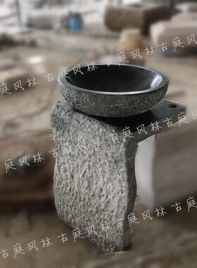 落地石制酒店会所洗手池