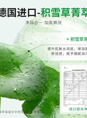 积雪草面膜清洁去黑头粉刺淡痘印