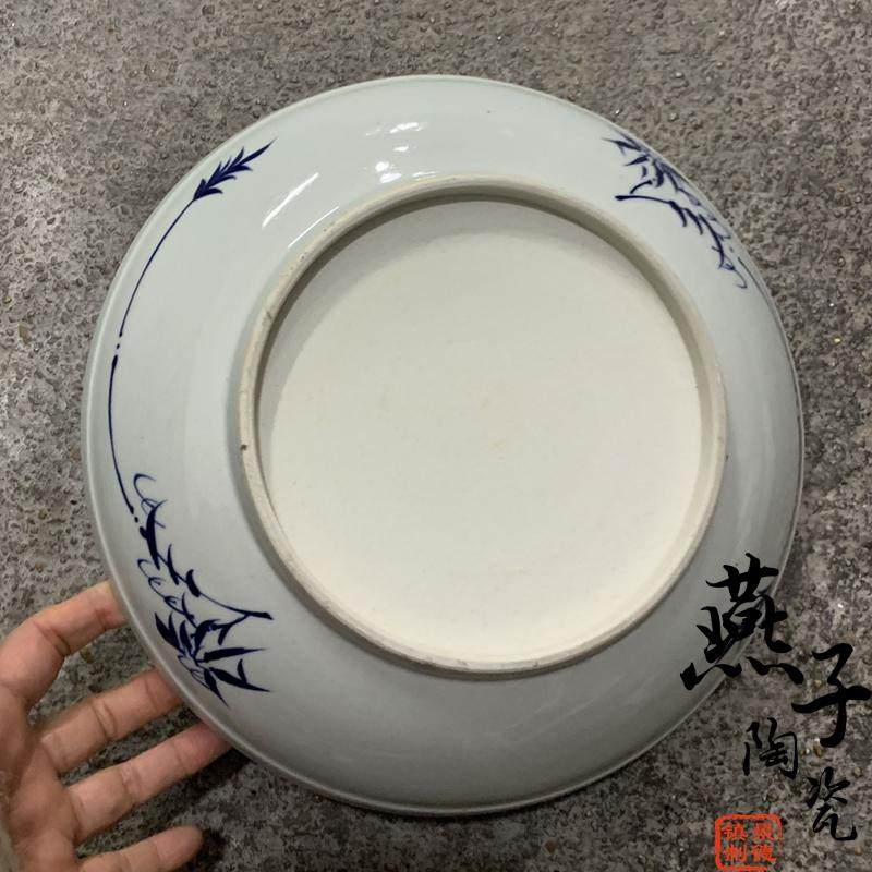 燕子瓷轩景德镇陶瓷器仿古青花全手绘双鹿瓷盘装饰坐盘挂盘摆件,淘宝优惠券,粉丝福利购,淘宝优惠卷