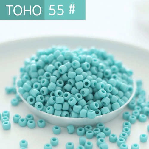东宝4mm瓷珠系列不掉色可水洗日本TOHO进口米珠10g/袋 18色散珠 - 图2