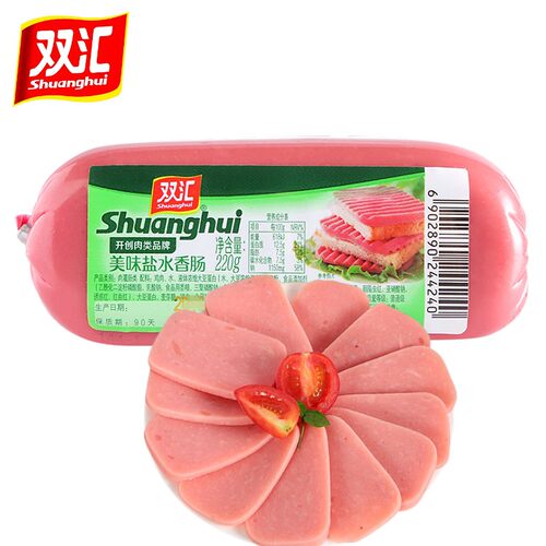 双汇火腿肠美味盐水方腿香肠220g整箱只火锅午餐肉米线三明治切片 - 图1