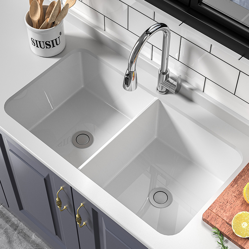 带搓衣板单双槽陶瓷嵌入式台下面盆洗衣池洗碗池水槽洗手洗衣菜盆